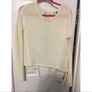 Corset/tie back cream sweater
